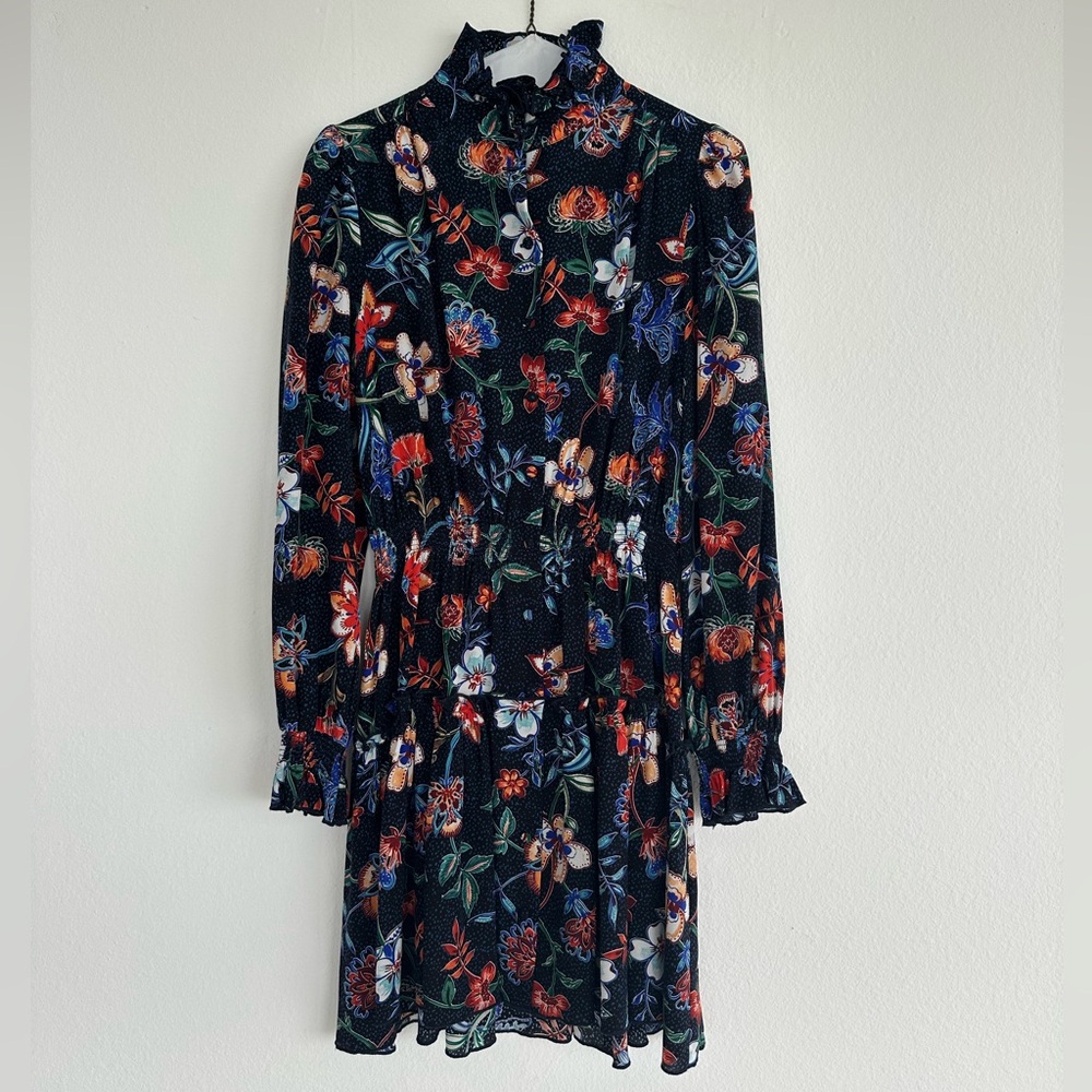 Hunter Bell dress, navy with flowers